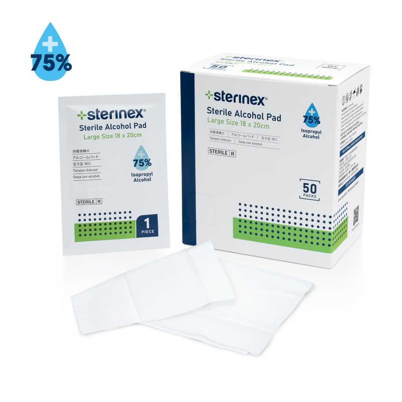 Sterinex 消毒酒精濕紙巾（獨立包裝）50片｜Sterinex Alcohol Wipes Individual Pack 50 Wipes